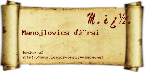 Manojlovics Örsi névjegykártya